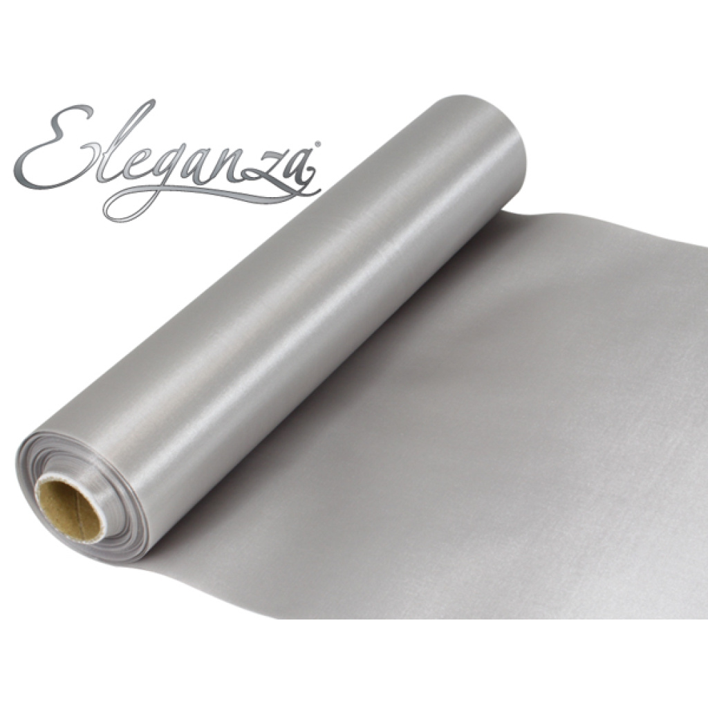 Eleganza Satin Fabric 29cm X 20m Silver No.24