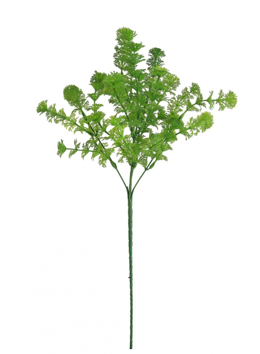 Plastic Long Stem Mini Globe Fern Bunch Natural Green