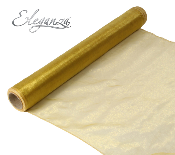 Eleganza Woven Edge Organza 40cm X 9m Gold No.35