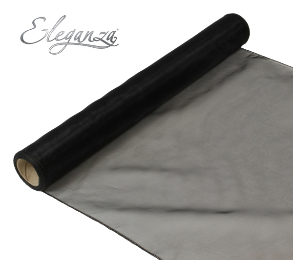 Eleganza Woven Edge Organza 40cm X 9m Black No.20