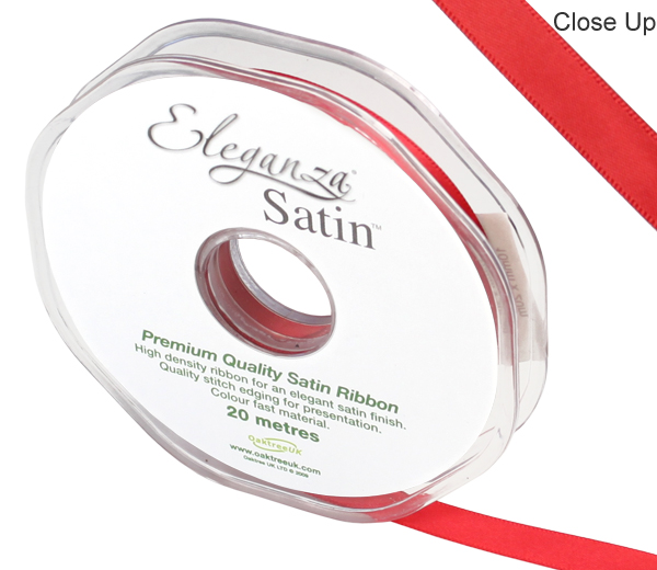 Eleganza Double Faced Satin 10mm X 20m Red No.16