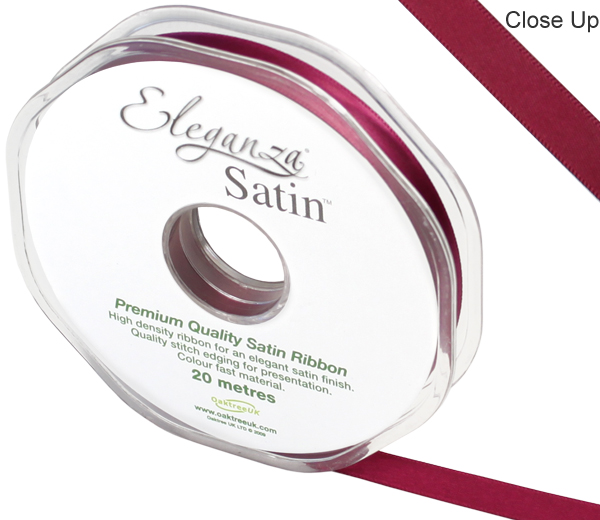 Eleganza Double Faced Satin 10mm X 20m Burgundy No.17