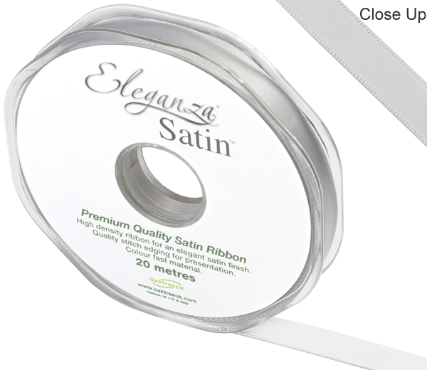 Eleganza Double Faced Satin 10mm X 20m Silver No.24