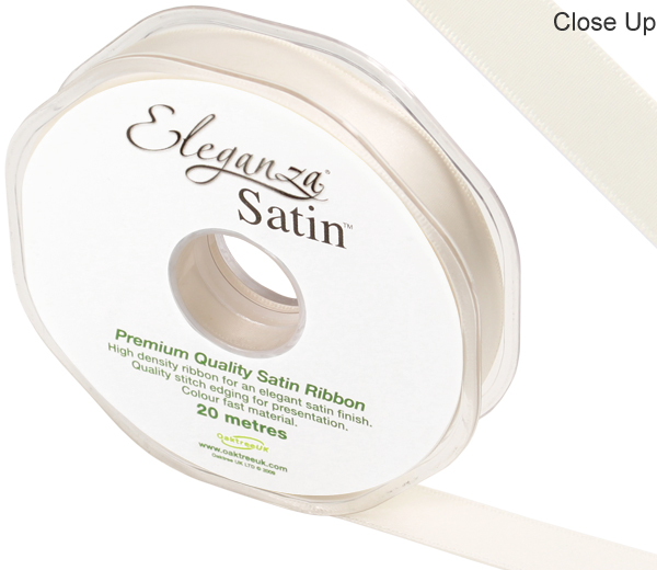 Eleganza Double Faced Satin 15mm X 20m Ivory No.61