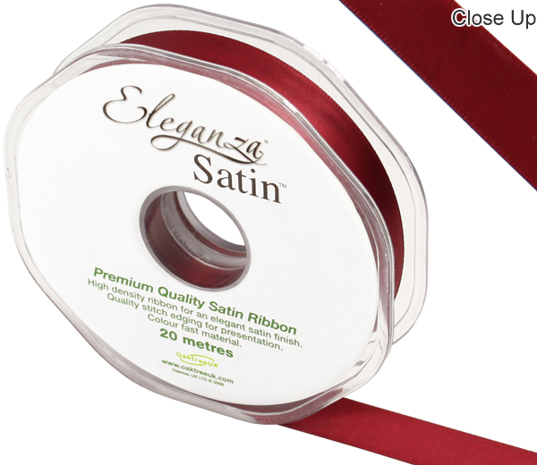 Eleganza Double Faced Satin 15mm X 20m Claret No.31