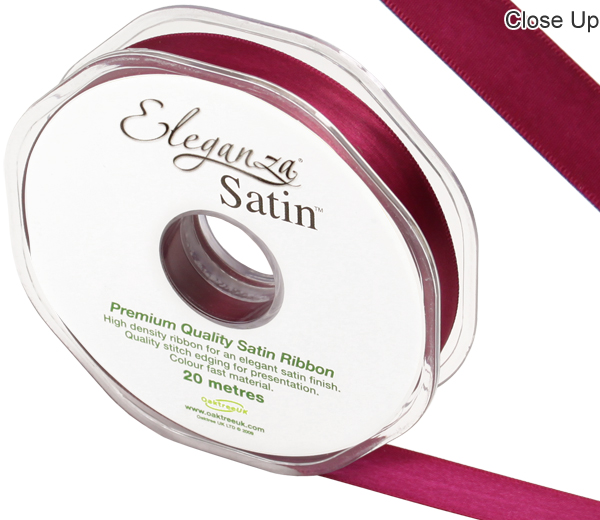 Eleganza Double Faced Satin 15mm X 20m Burgundy No.17
