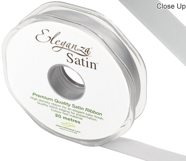 Eleganza Double Faced Satin 15mm X 20m Silver No.24