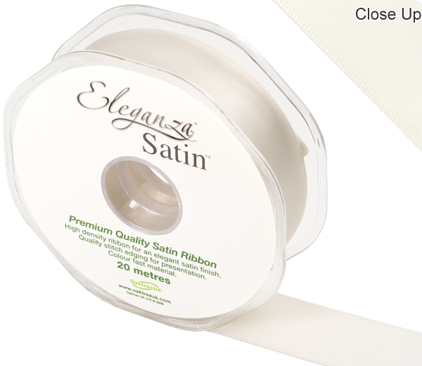 Eleganza Double Faced Satin 25mm X 20m Ivory No.61