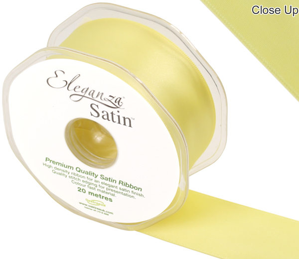 Eleganza Double Faced Satin 38mm X 20m Pale Yellow No.10
