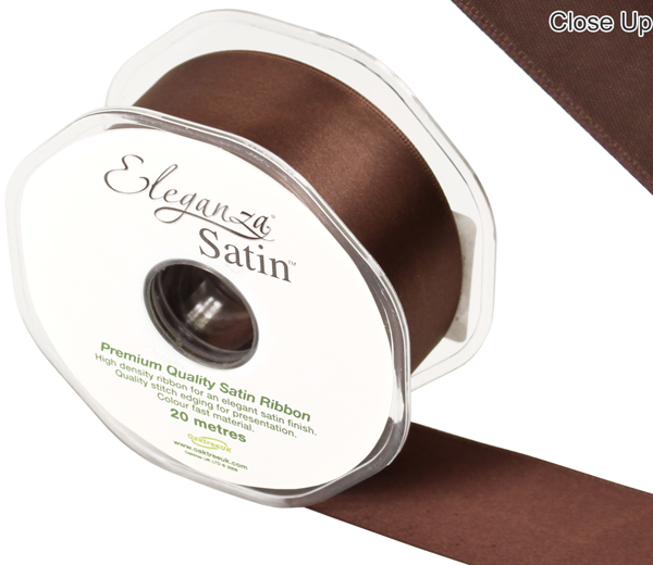 Eleganza Double Faced Satin 38mm X 20m Chocolate No.58