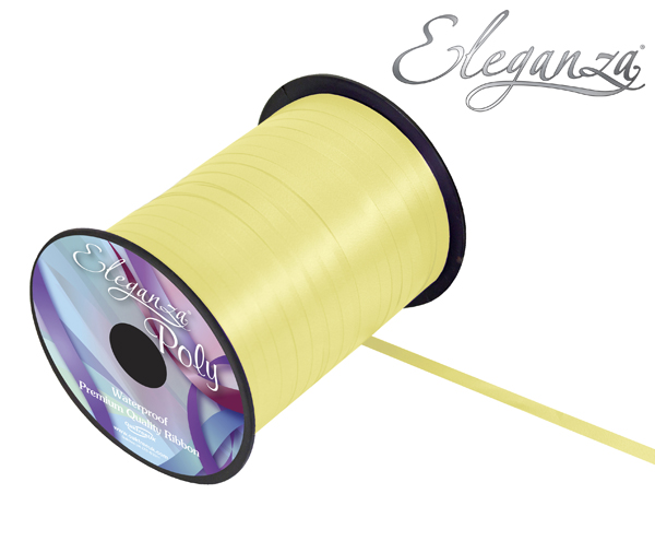 Eleganza Poly Curling Ribbon 5mm X500yds No.10 Pale Yellow
