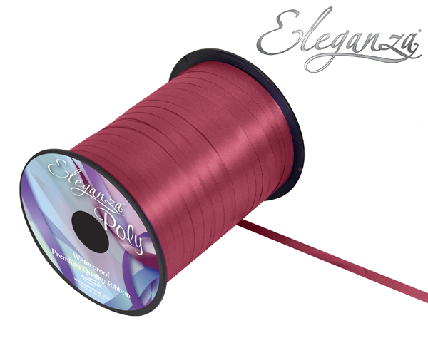 Eleganza Poly Curling Ribbon 5mm X500yds No.17 Burgundy