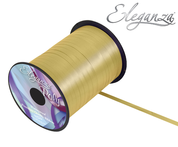 Eleganza Poly Curling Ribbon 5mm X500yds No.35 Gold