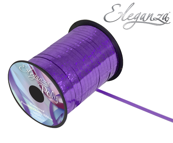 Eleganza Poly Curling Ribbon Holographic 5mm X250yds Purple