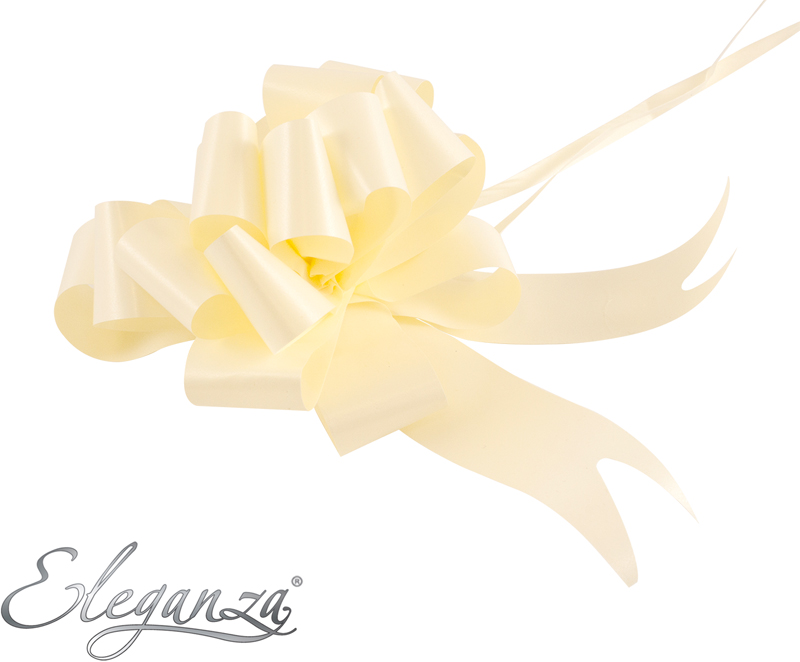 Eleganza Poly Pull Bows 30mm X 30pcs Cream No.62