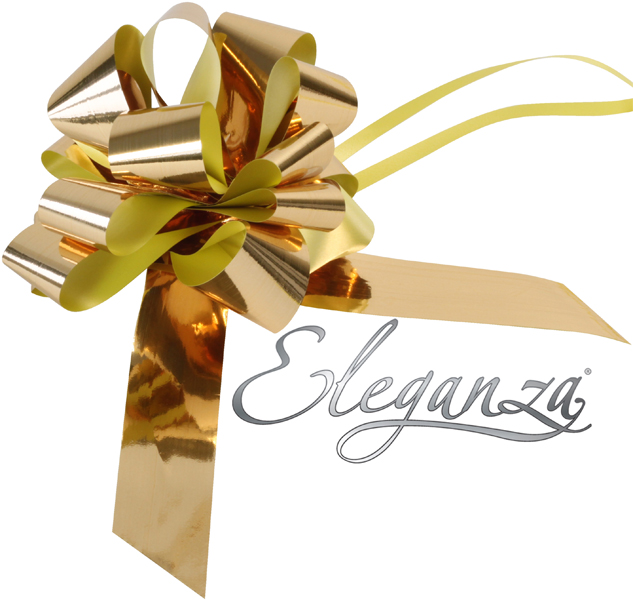Eleganza Poly Pull Bows Metallic 30mm X 30pcs Gold