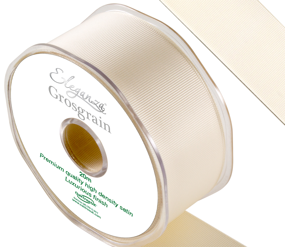 Eleganza Premium Grosgrain Ribbon 38mm X 20m Ivory No.61