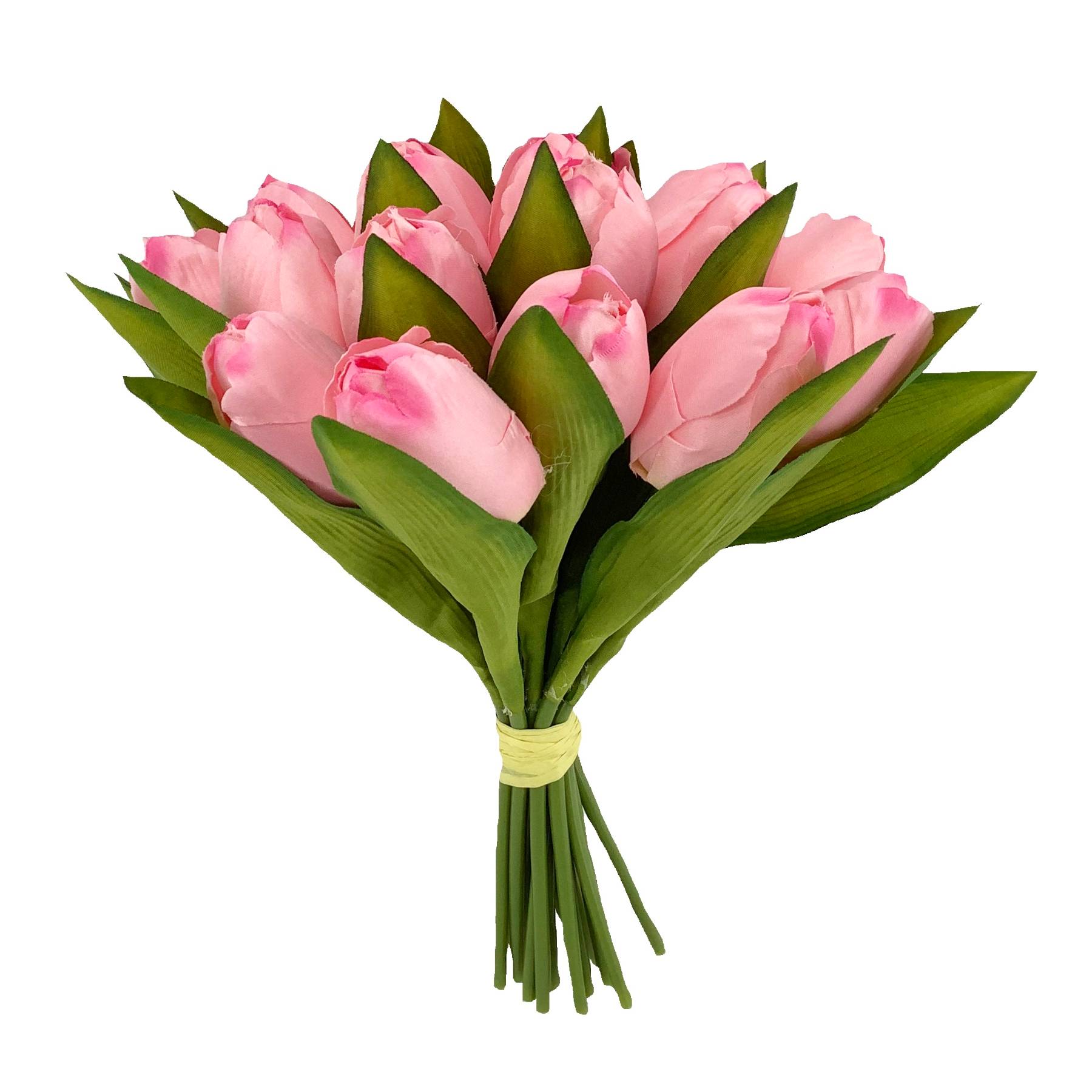 30cm Pink Tulip Foliage X 18 Posy