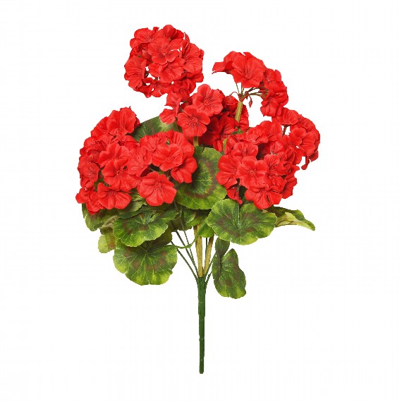 47cm Red Geranium X 9 Bush