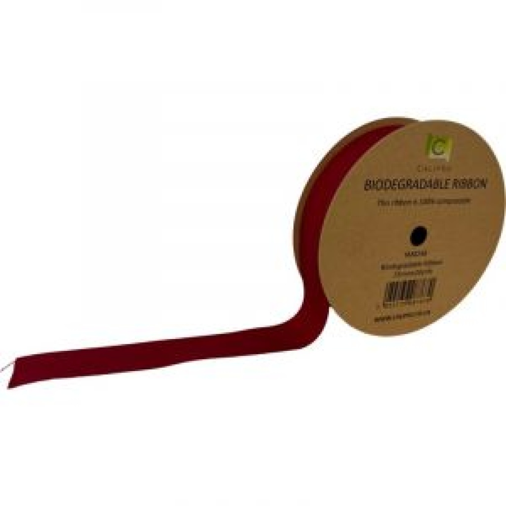 Burgundy Bio Ribbon 25mm