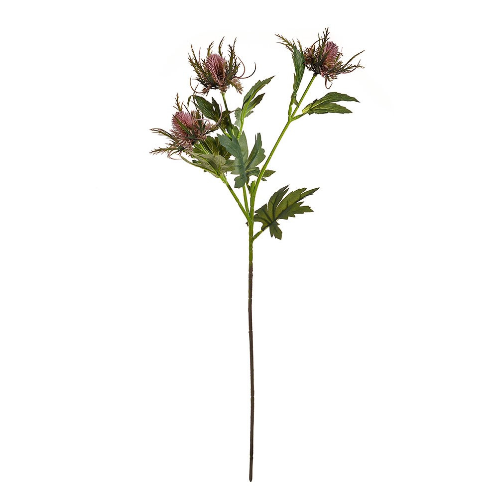 Artificial Sea Holly Spray Dark Pink 67 Cm