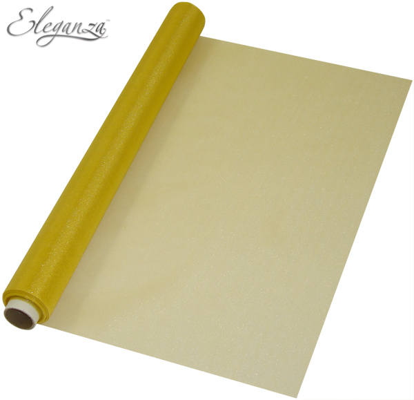 Eleganza Soft Sheer Organza 47cm X 10m No.35 Gold