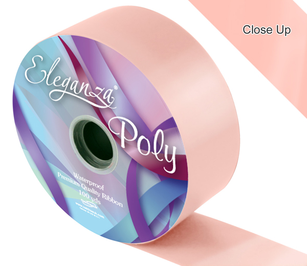 Eleganza Poly Ribbon 50mm X 91m (100yds) No.05 Peach