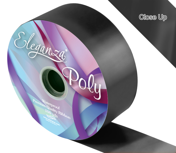 Eleganza Poly Ribbon 50mm X 91m (100yds) No.20 Black