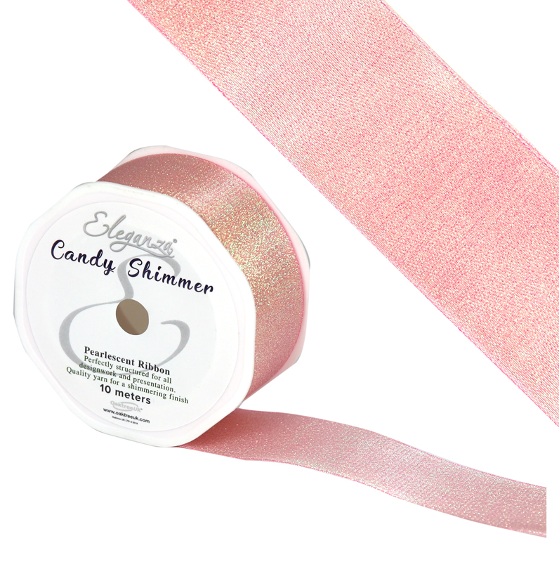 Eleganza Candy Shimmer 38mm X 10m Metallic Iridescent Blush No.80