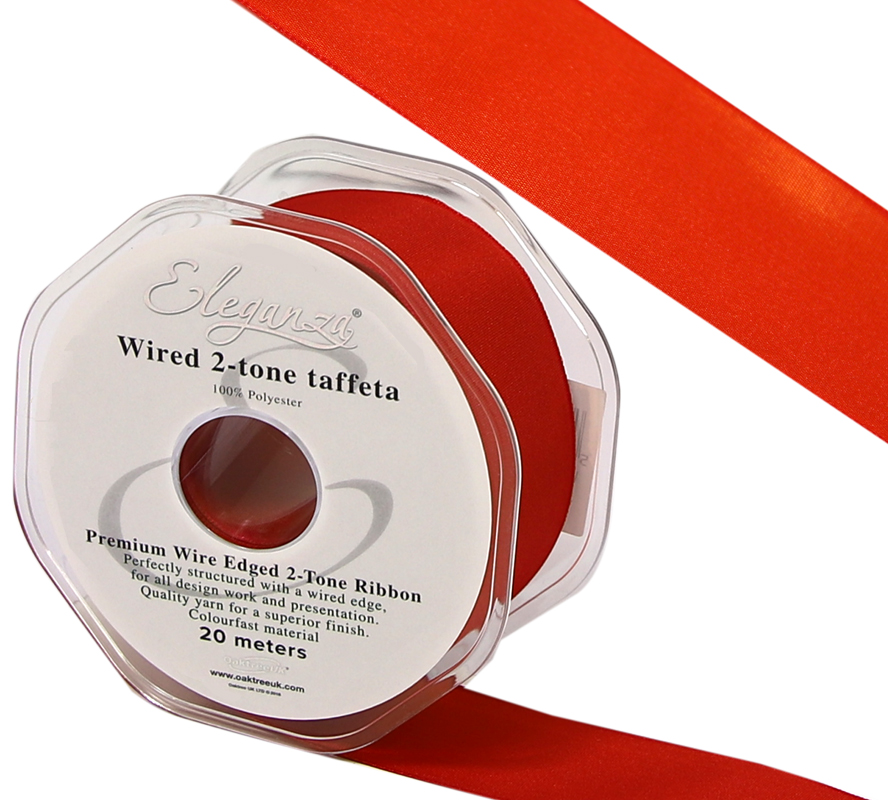 Eleganza Wired Edge Premium Taffeta Burnt Orange 38mm X 20m No.06