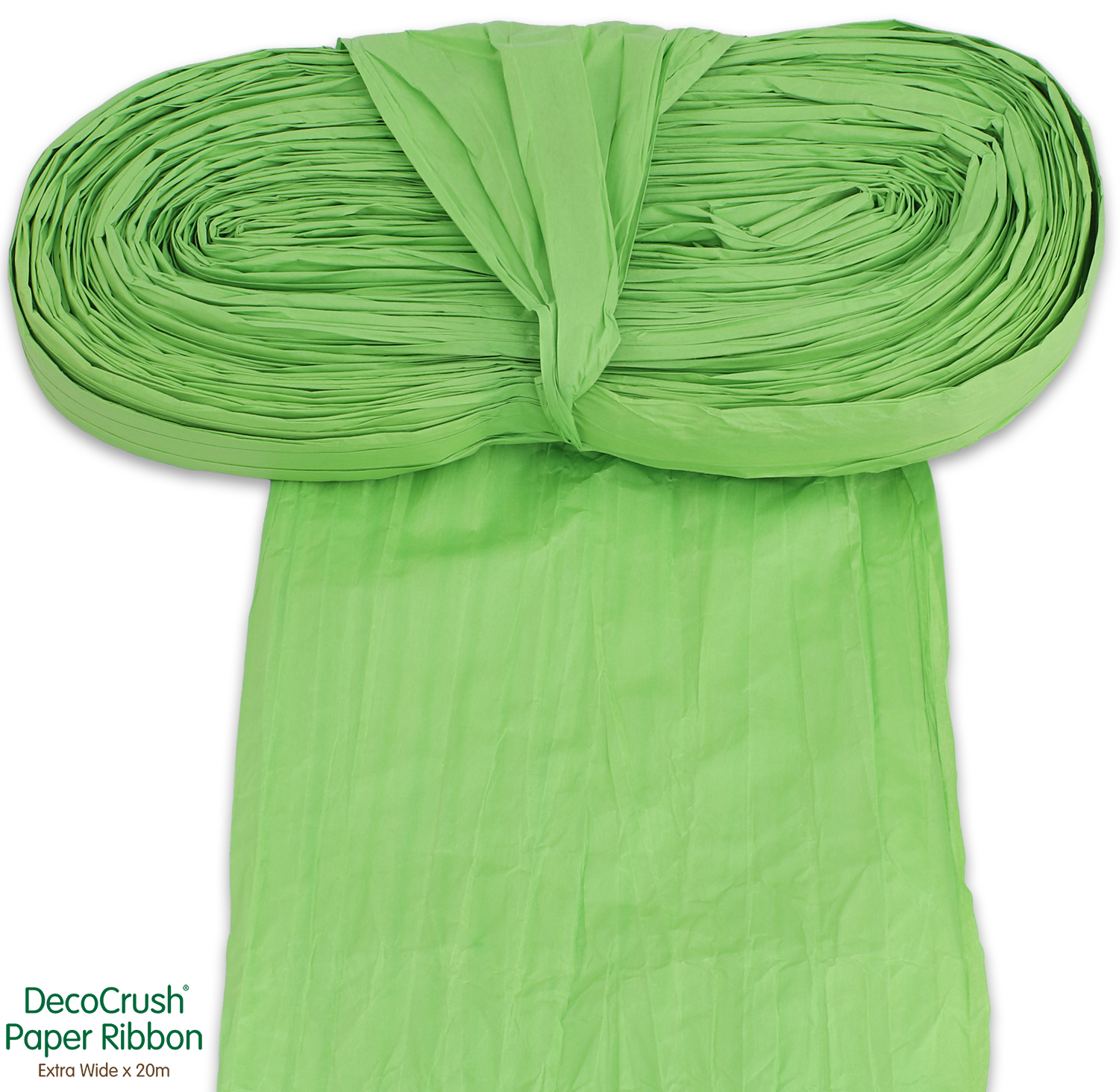 Paper Crush Design Ribbon Fsc Quality Extra Wide X 20m No.14 Lime Green