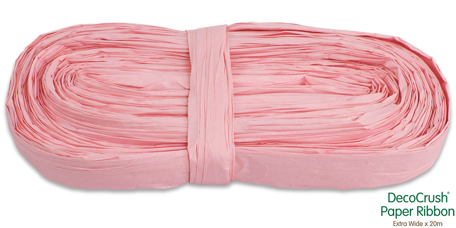 Paper Crush Design Ribbon Fsc Quality Extra Wide X 20m No.21 Lt. Pink