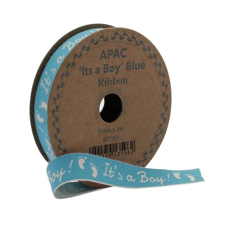 Its A Boy Blue Ribbon (15mm X 5m) - Byfords
