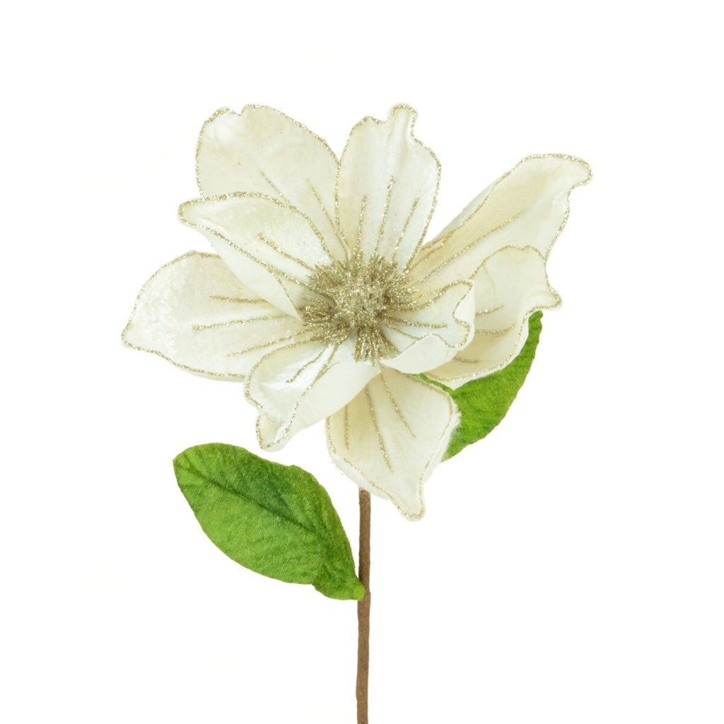 Lux Velvet Magnolia Spray 55cm