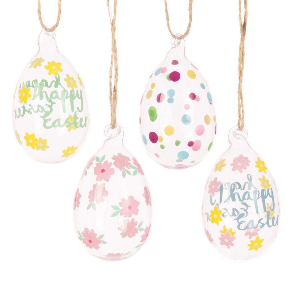 Glass Easter Egg Ass 8cm