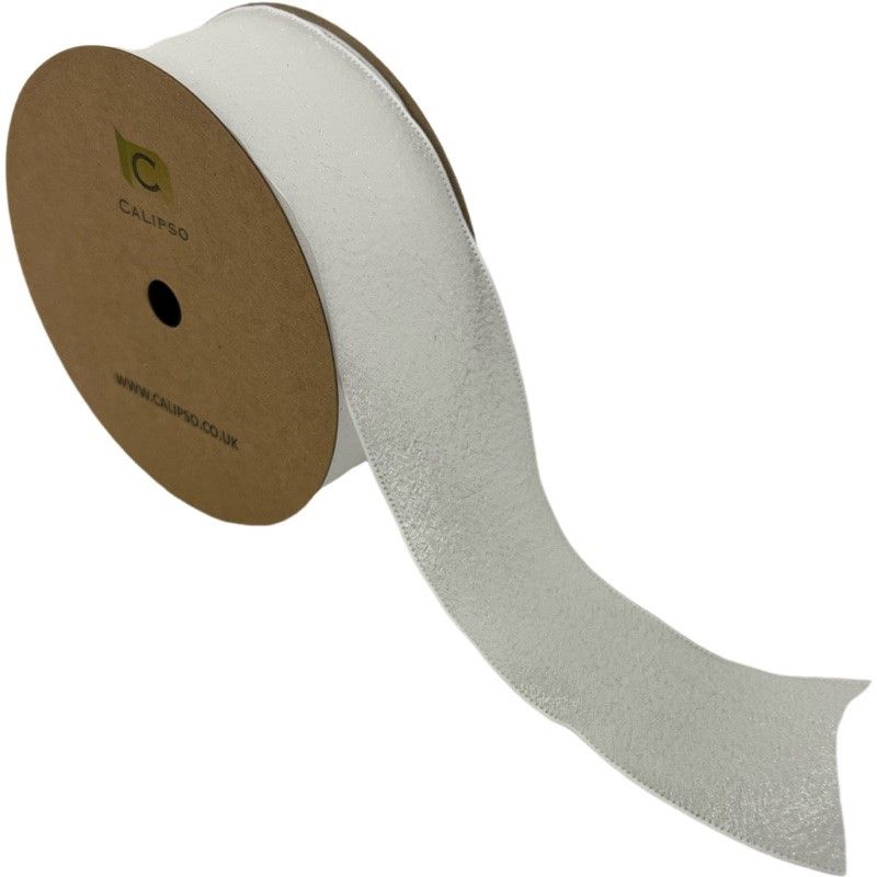 White Crushed Silk Style Ribbon