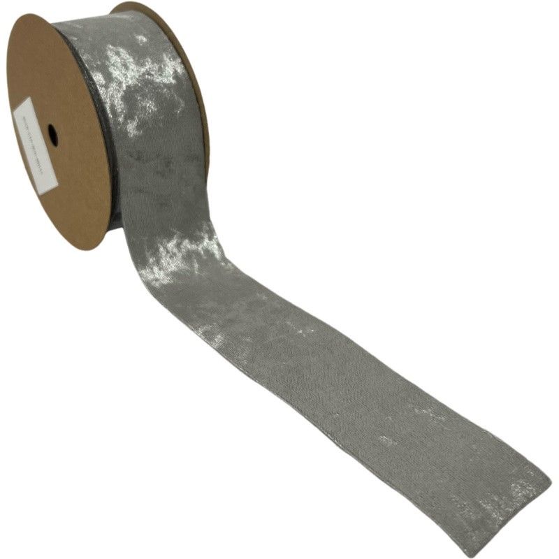 Silver Crushed Velvet Stlye Ribbon