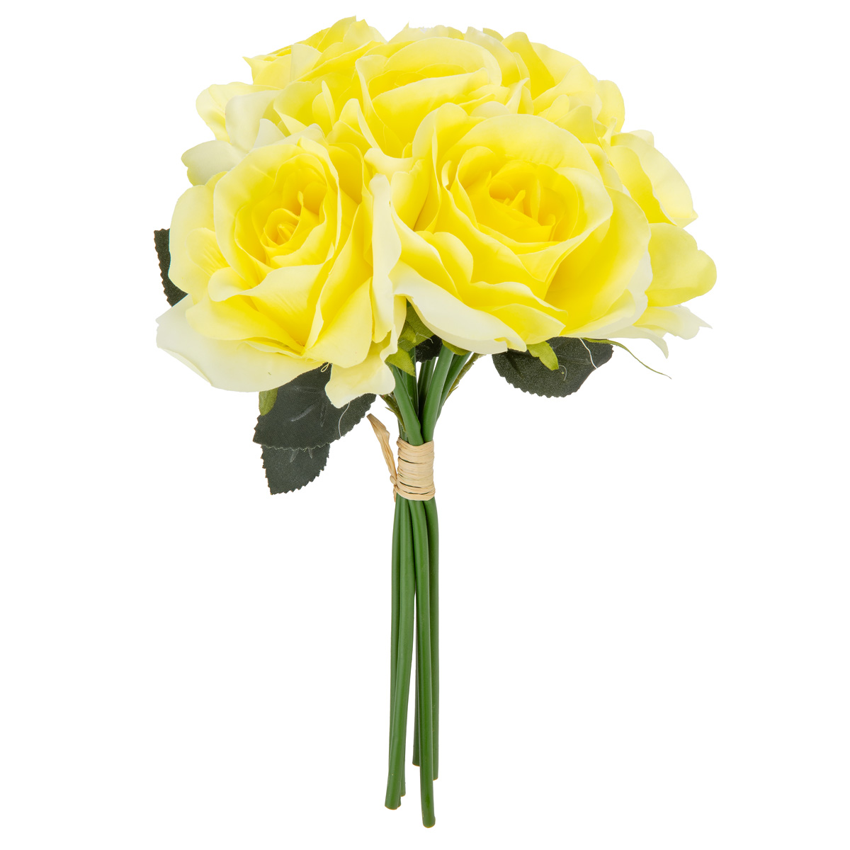 Eleganza Eugenie Rose Bunch X 6 Pale Yellow