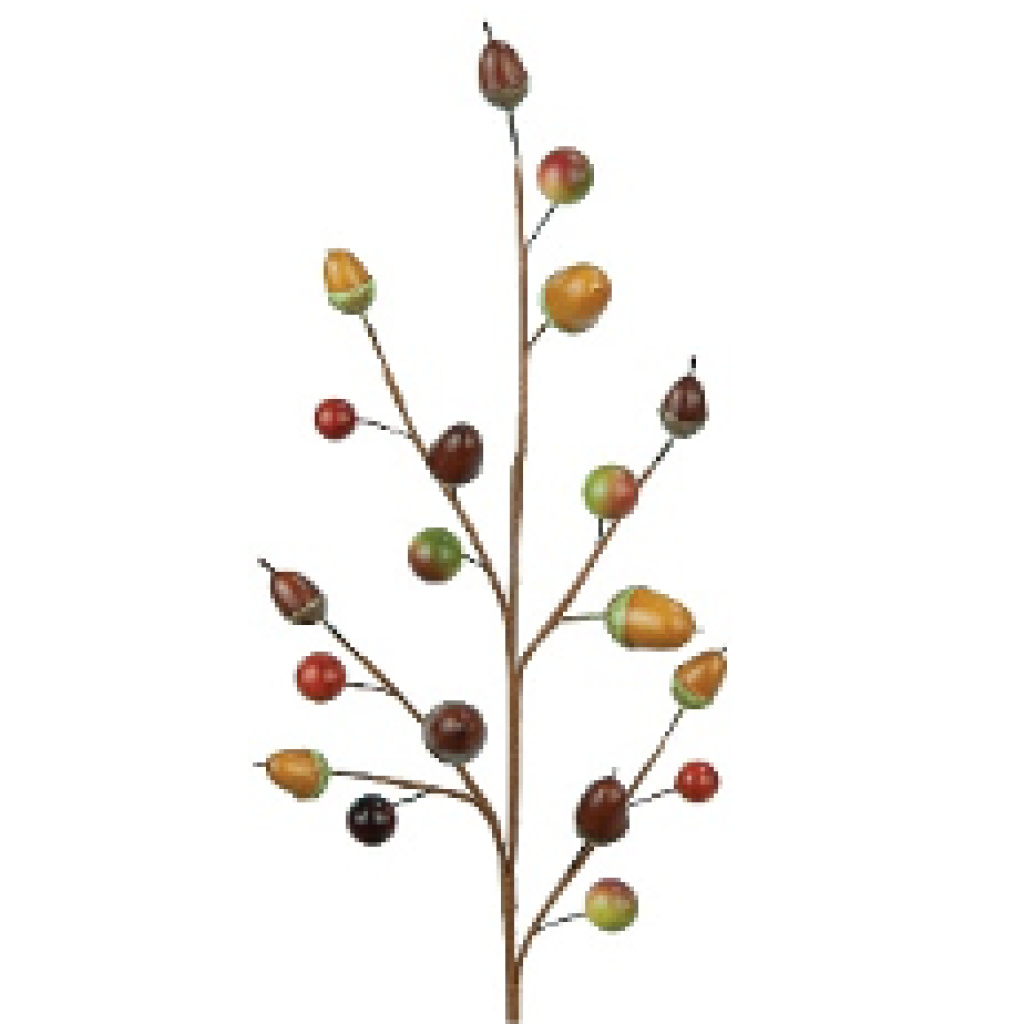 Acorn/berry Spray 47cm - X25112G-BR