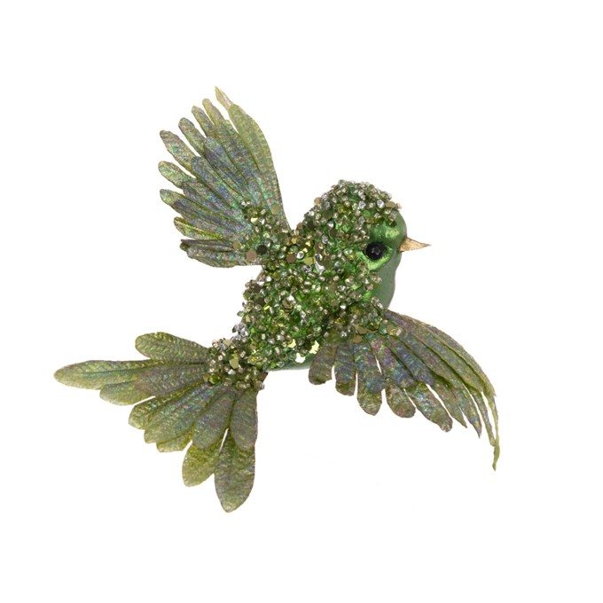 Beaded Bird Clip 13cm - X51104GR