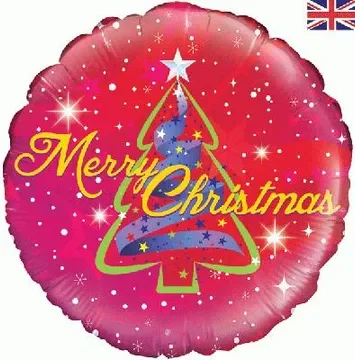 Oaktree 18" Ribbon Tree Christmas Holographic Balloon