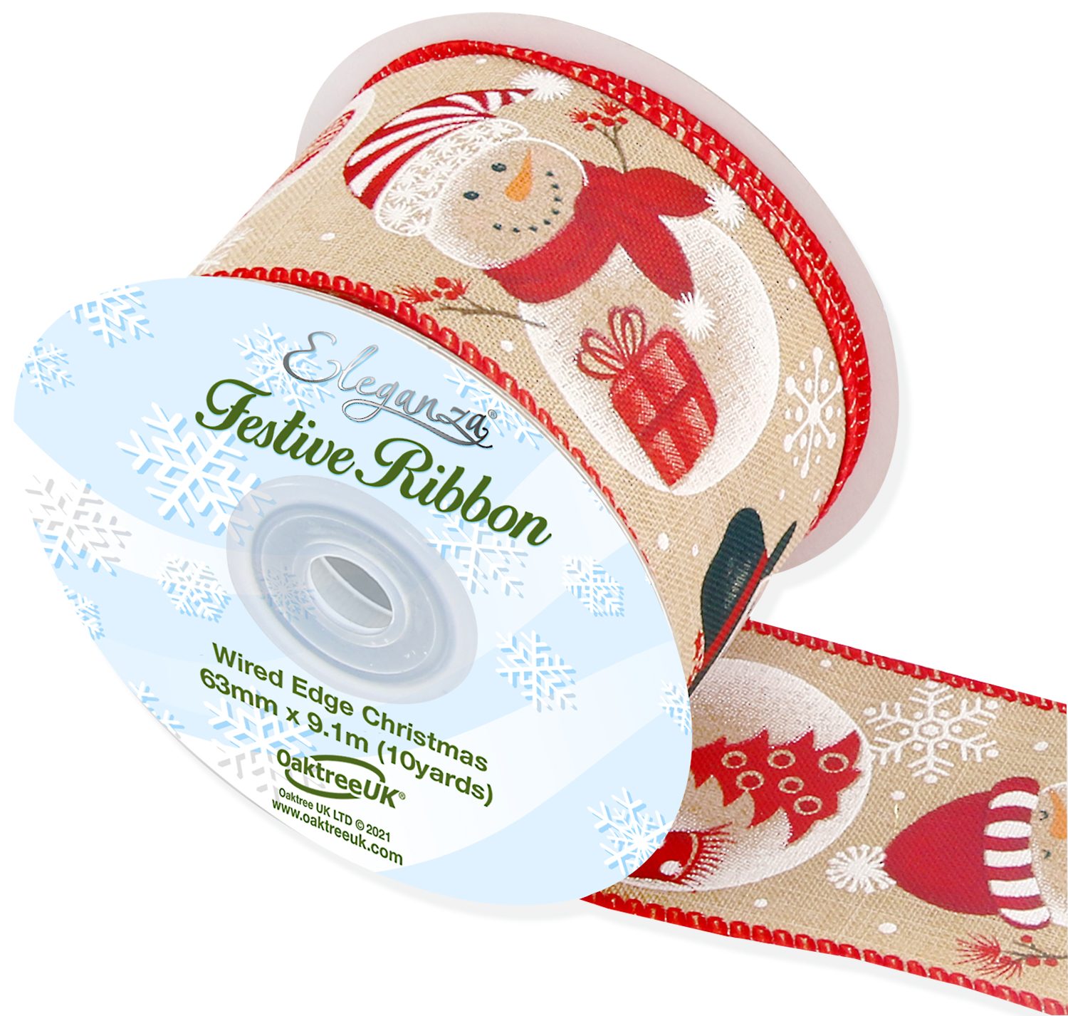 Eleganza Wired Edge Christmas Snowman