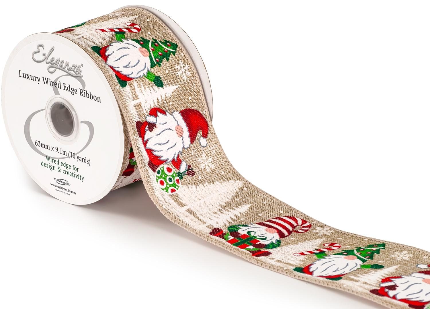 Eleganza Wired Edge Christmas Tree Gonk No.437 63mm X 9.1m