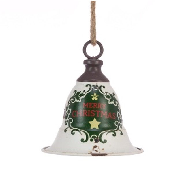 Metal Bell W/wreath 20cm - X52166WH