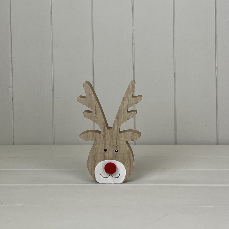 Wooden Reindeer Head (17cm)