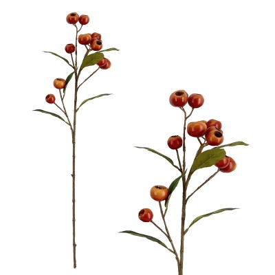 63cm Orange Rosehip X 14 Spray