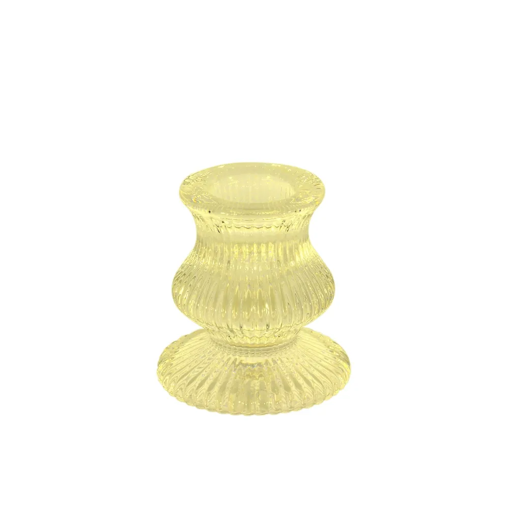 Eliza Taper Candle Holder Yellow