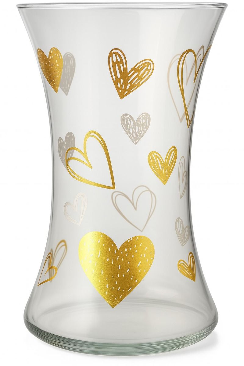 Hand Tie Vase - Gold Hearts