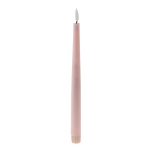Led Wax Taper Candles With 3d Flame - Soft Rose (2 Pcs Per Pk, 2cm Diameter X 25cm Height)