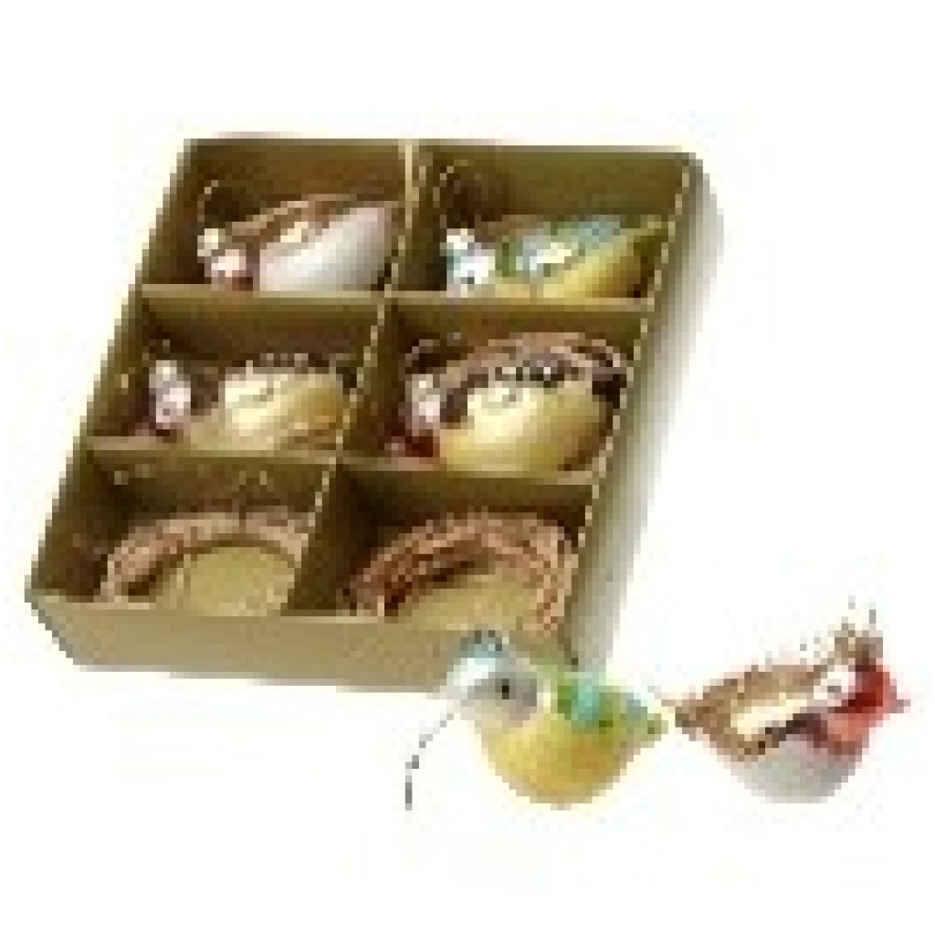 Coloured Glass Birds Set - D509TJ